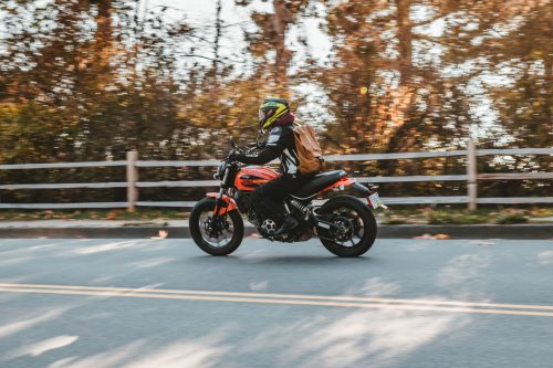 MOTORCYCLE ON A FALL DAY